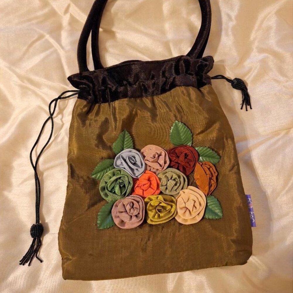Joy Oy Drawstring Bag with Rosettes